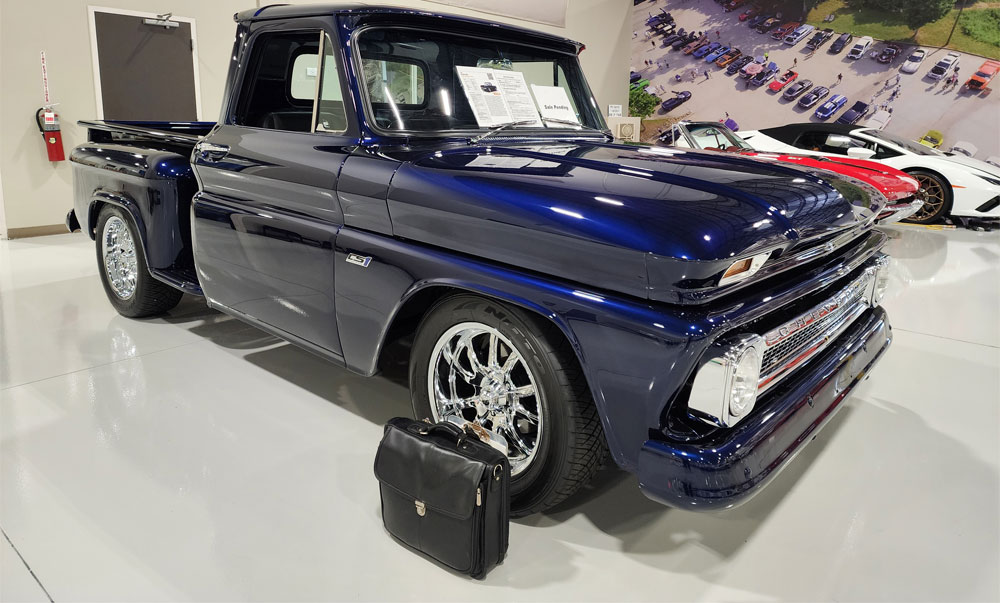 Briefcase inspecting resto-mod truck