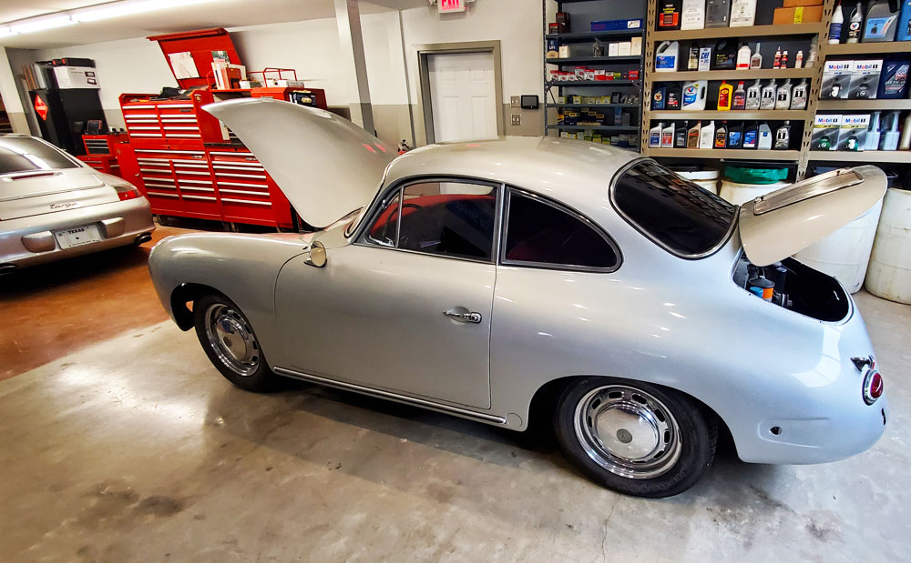 classic porsche pre-purchase vehicle inspection - silver 356