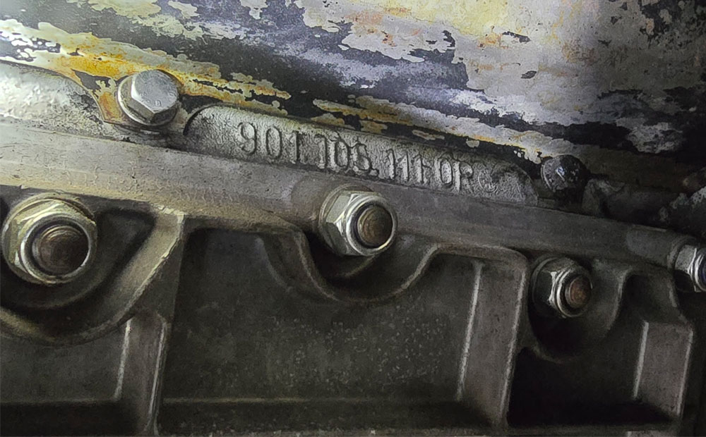 classic porsche pre-purchase inspection- cam tower stamp