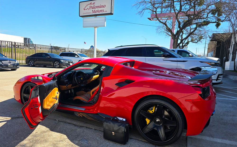 ferrari pre-purchase inspection - exotic PPI in Dallas Fort Worth Texas area by the briefcase at drewmotive