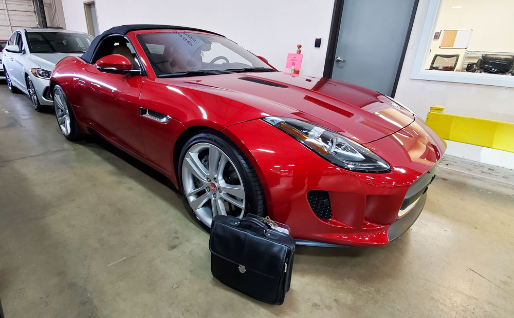 sports car pre-purchase inspection - jaguar convertible
