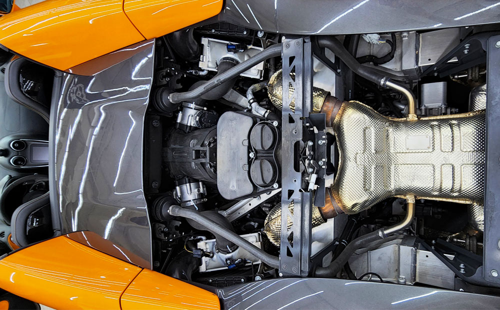 super car pre-purchase inspection - mclaren - undercarriage inspection