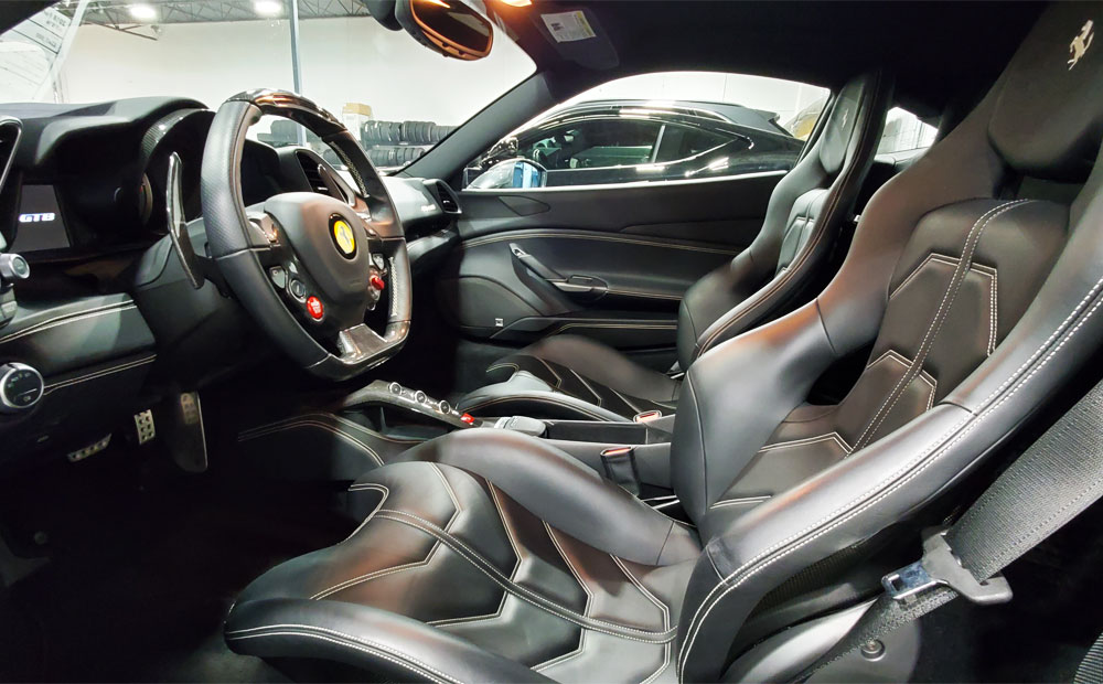 ferrari 488 - exotic car pre-purchase vehicle inspection - interior inspection