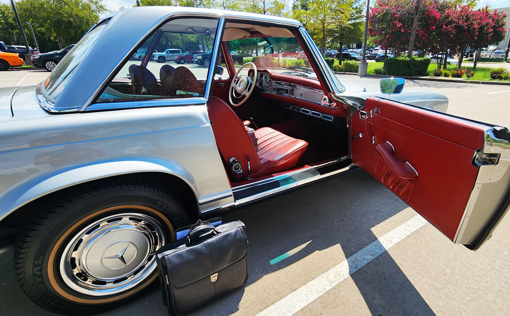 vintage car pre-purchase inspection - mercedes 280sl inspection - interior inspection