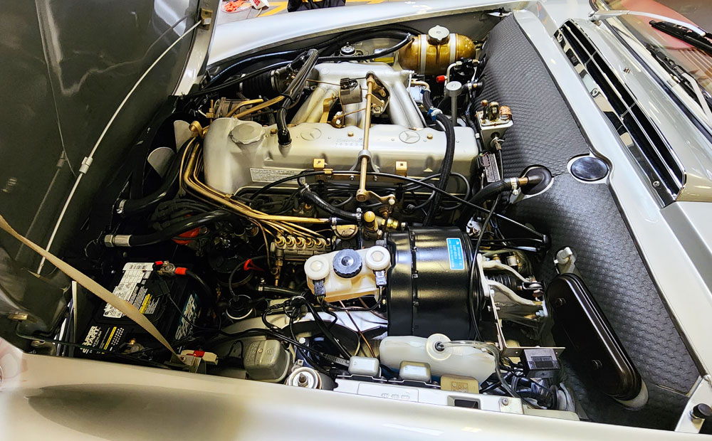 vintage car pre-purchase inspection - mercedes 280sl inspection - engine inspection